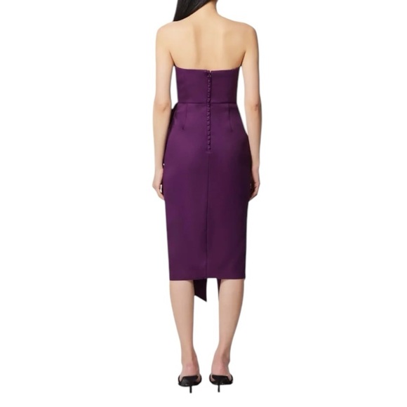 Elliatt - Reception Cascade Ruffle Strapless Cocktail Dress Sz M - Picture 2 of 10